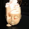 Clear Baby Head Cup with drippy whipped cream
