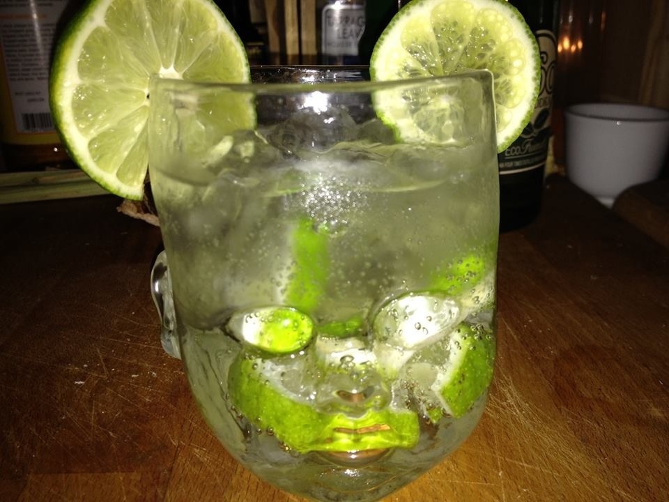 Clear Baby Head Cup with lime wedges for ears