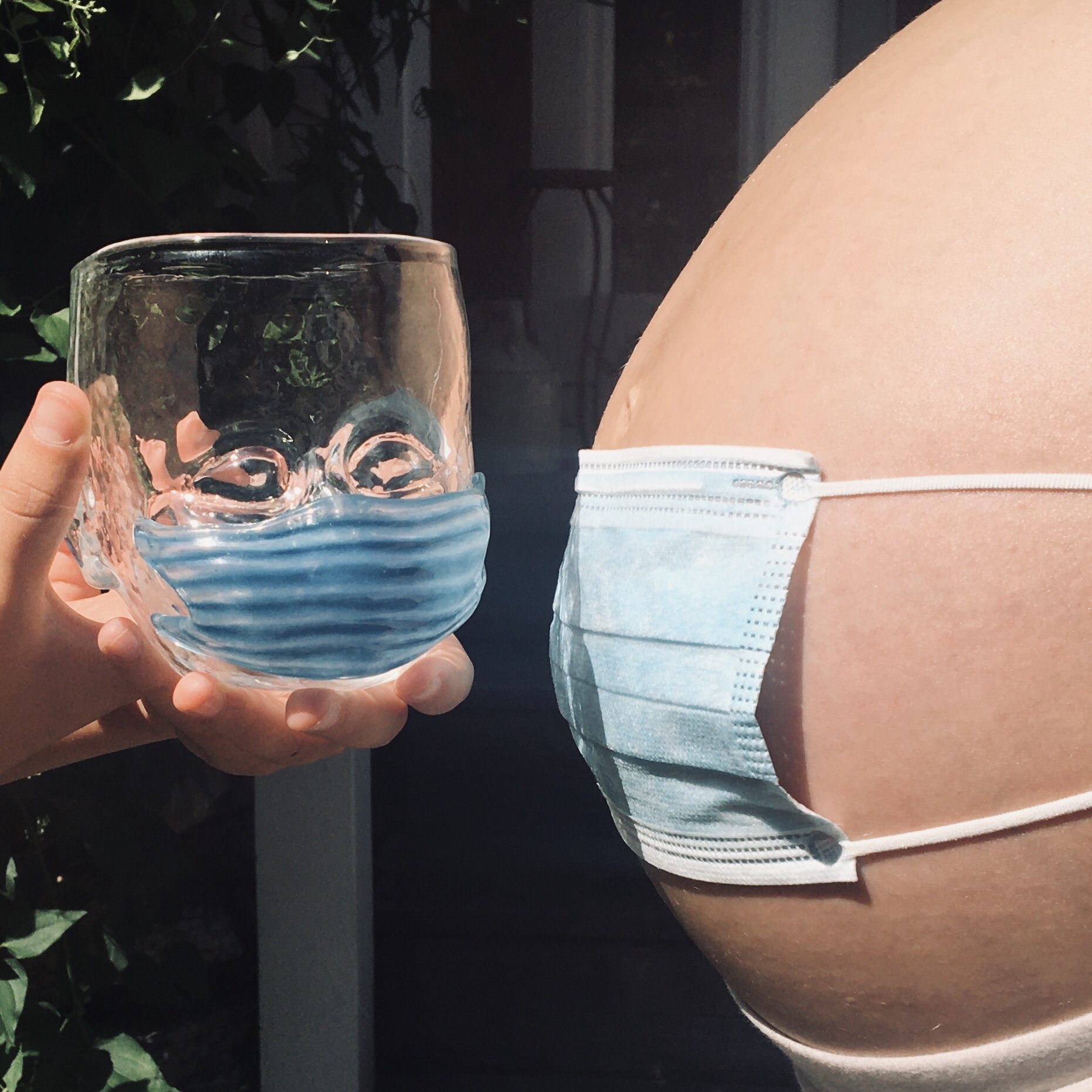 Pregnant Belly & Baby Head Cup both with mask