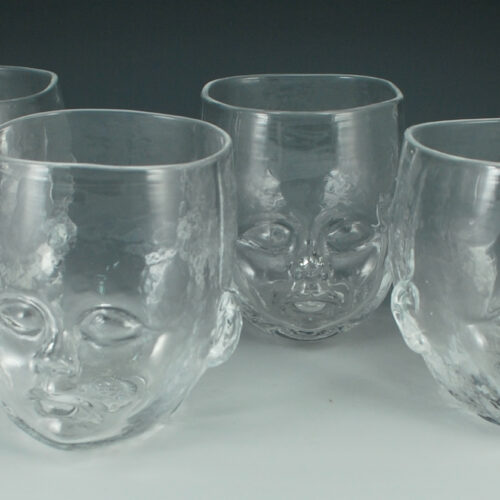 Set of 4 Clear Baby Head Cups