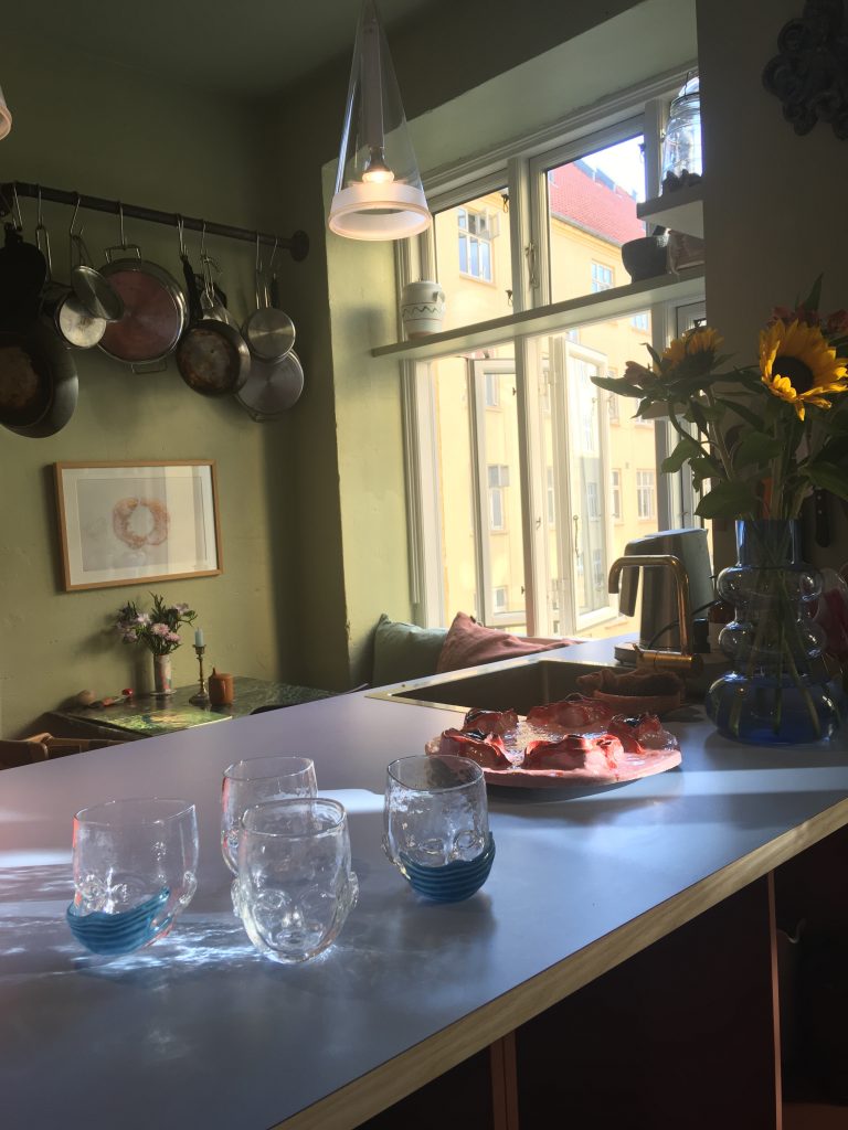 Baby Head Cups on a kitchen counter