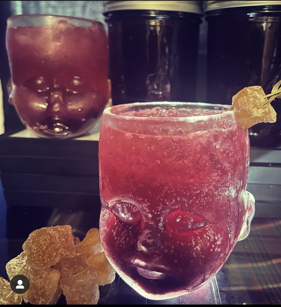 Clear Baby Head Cup Ruby Cocktail