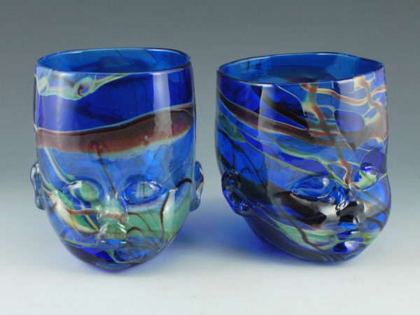 Two "Fabula" Glass Baby Head Cups