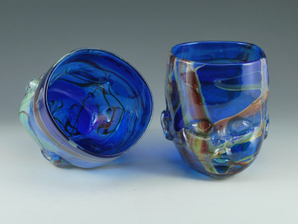 Two "Fabula" Glass Baby Head Cups