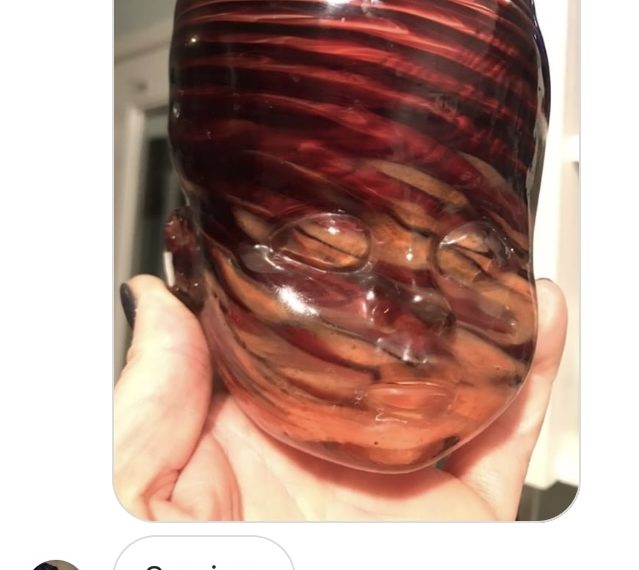 Copper Ruby & Orange Baby Head Cup