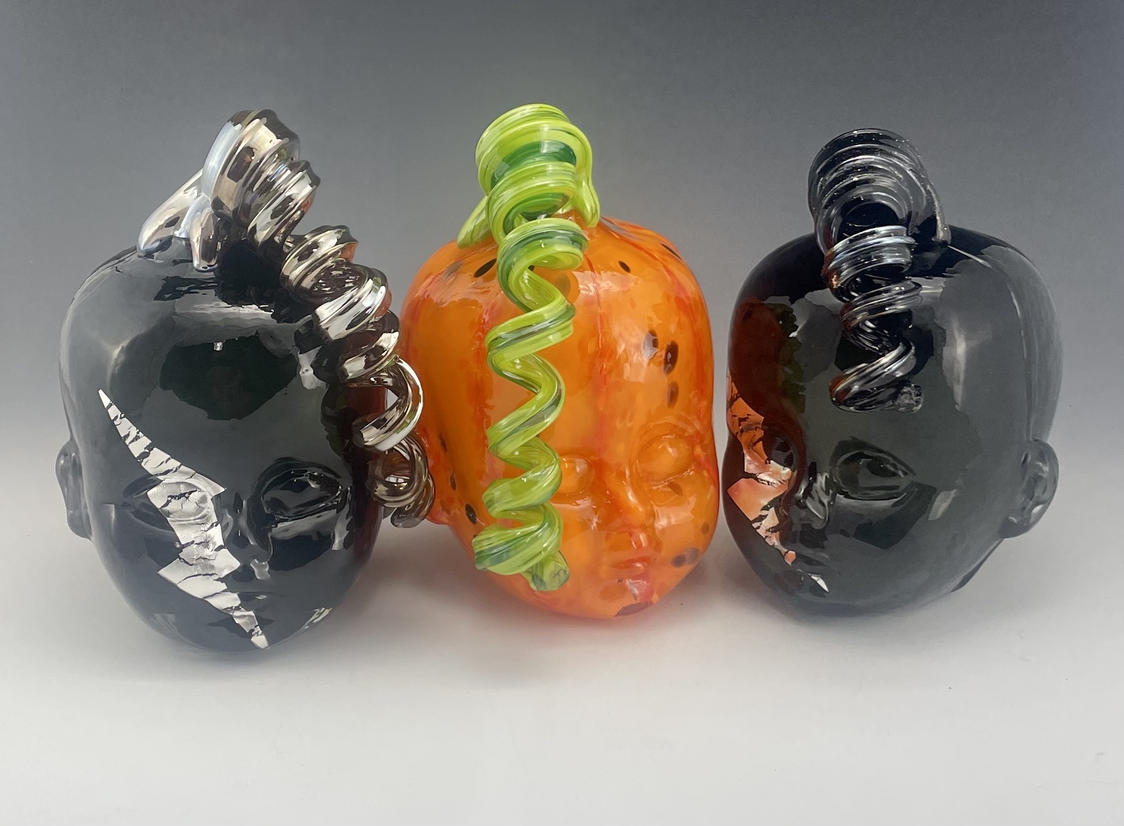 Glass Pumpkin Baby Heads