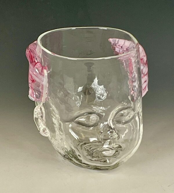 Pink Winged Cherub Baby Head Cup