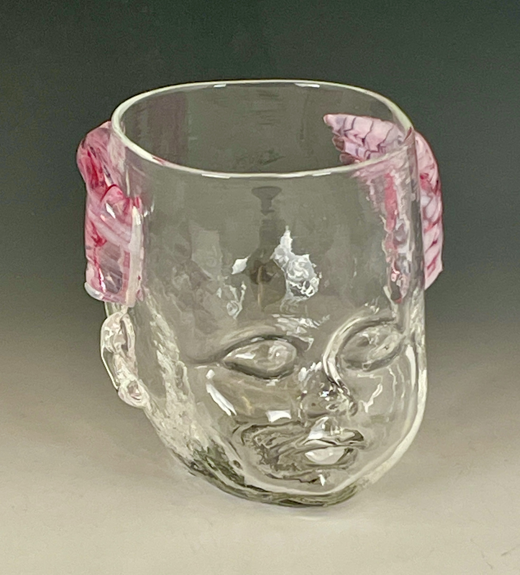 Pink Winged Cherub Baby Head Cup