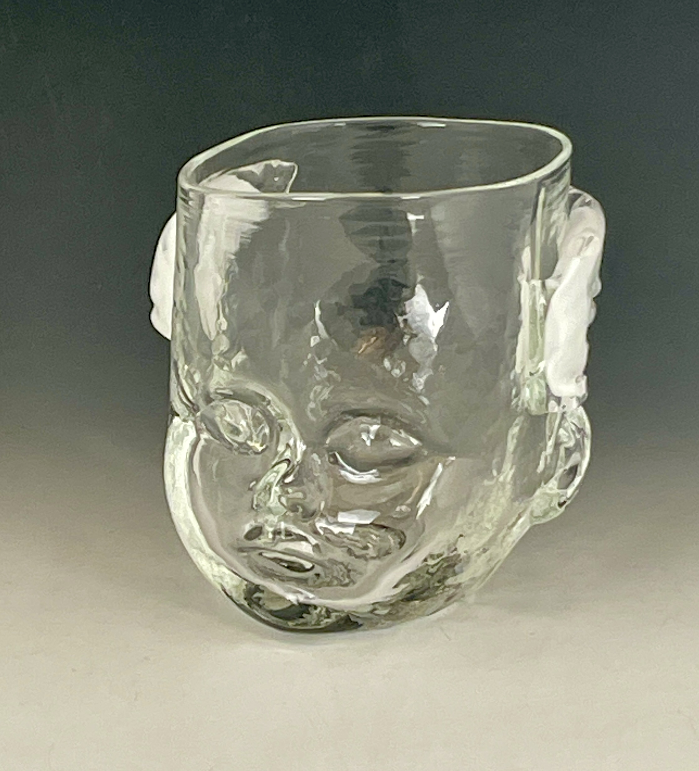 Single white winged Cherub Baby Head Cup