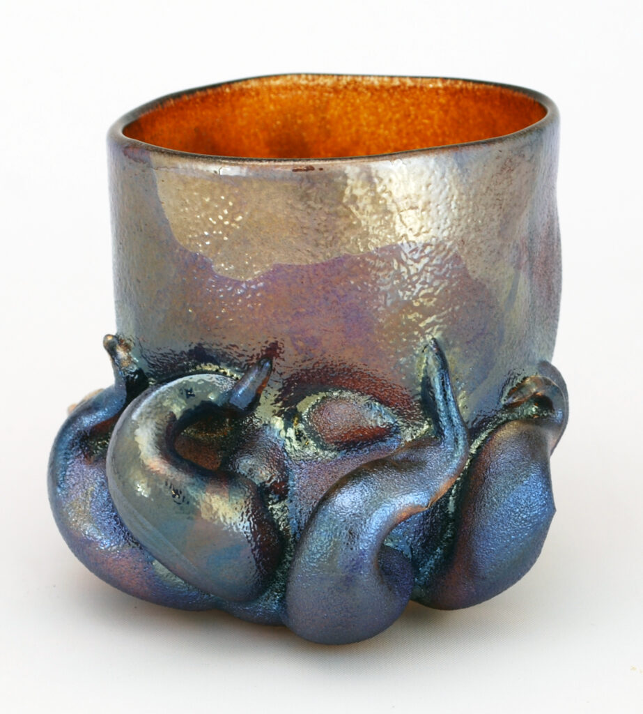 Glass Baby Head Cup in the style of Cthulhu